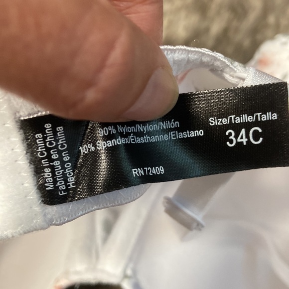 π2 for $25 HP!β€οΈ Rene Rofu Bra. Floral print on white. Beautiful! NWT πΈ - Picture 5 of 5